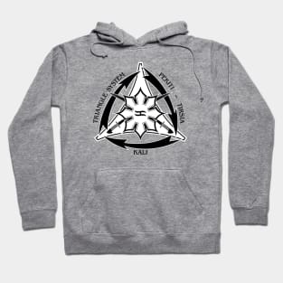 Triangle System with Swords and Black Letters Hoodie